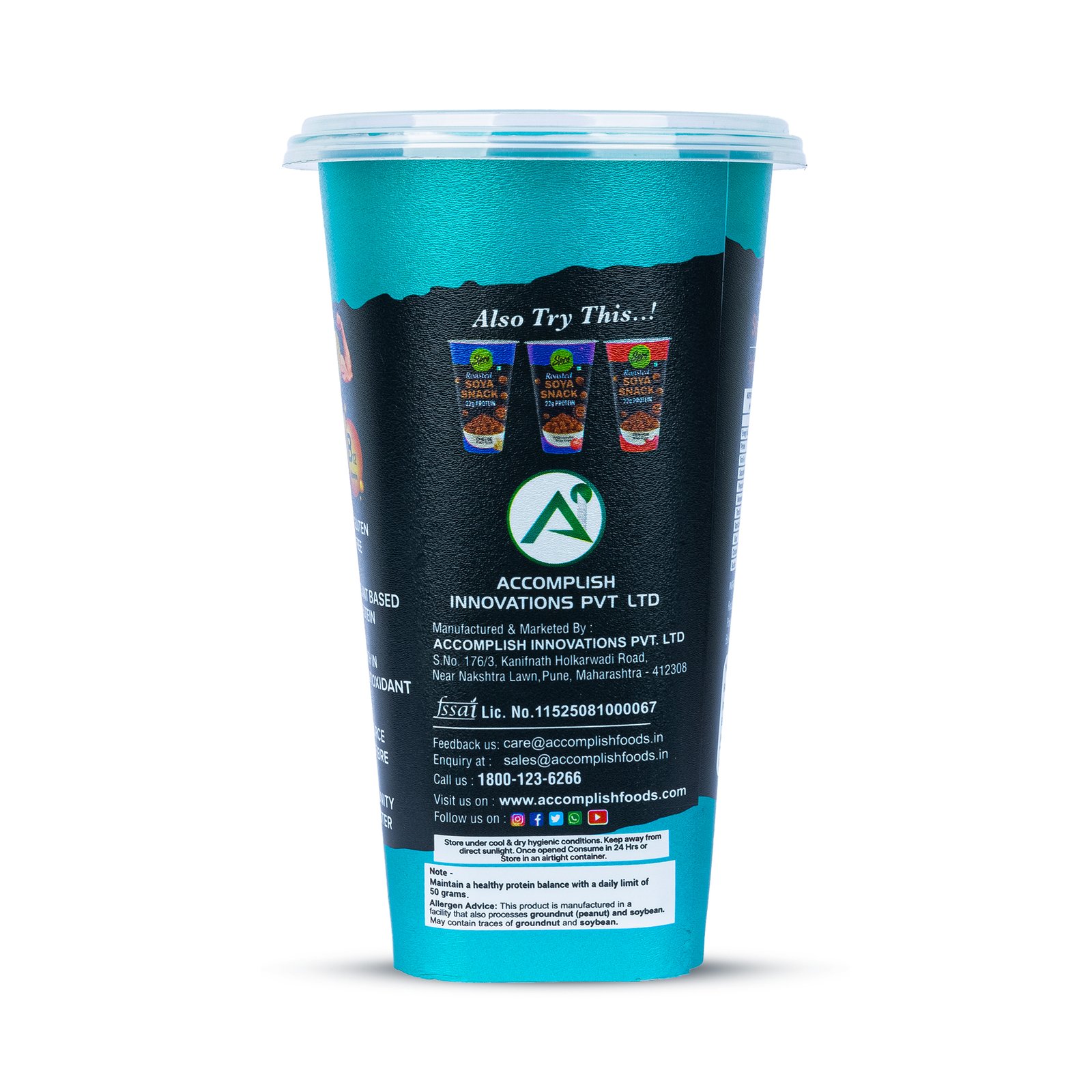 Roasted Soya Snack 22g Protein Lemon N' Chilli Ready To Eat - Image 2